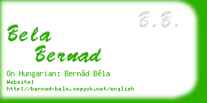 bela bernad business card