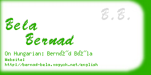bela bernad business card